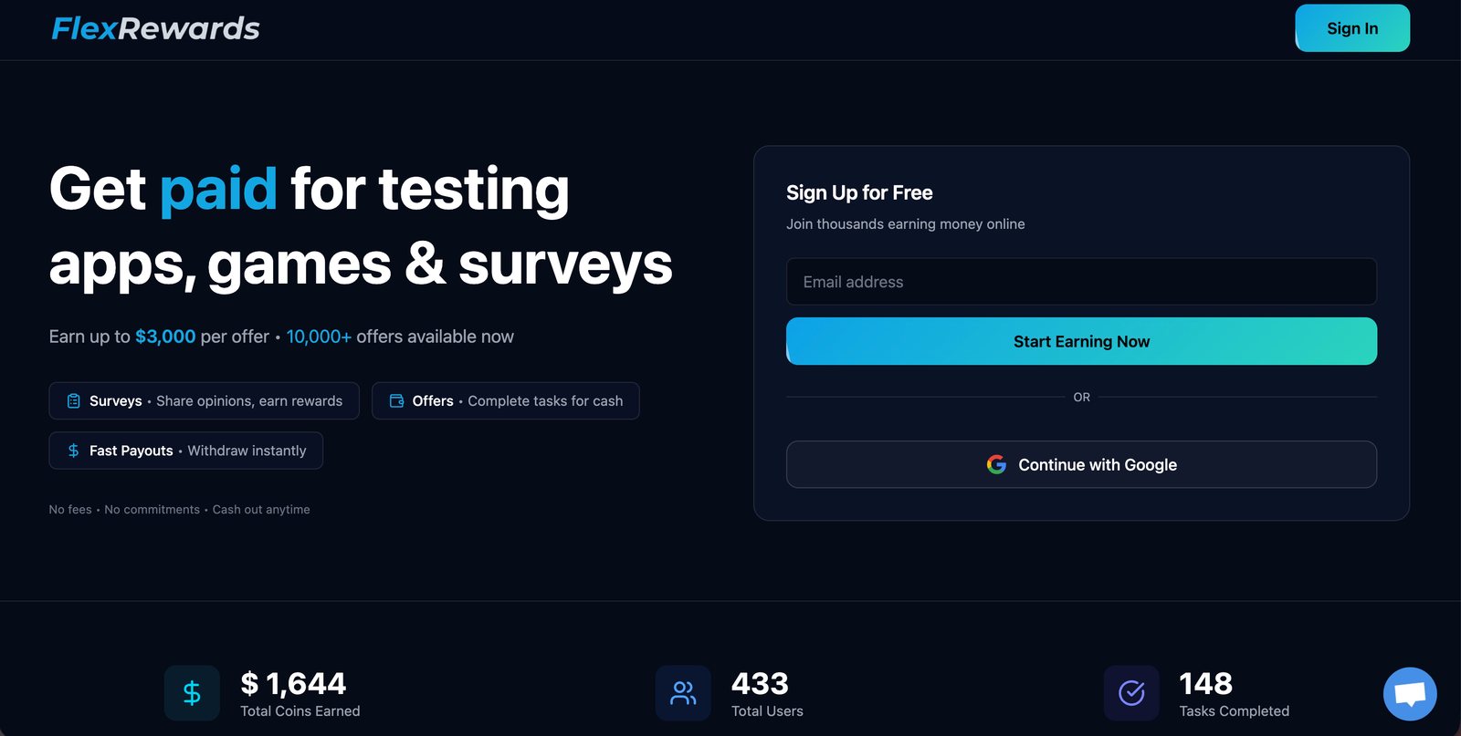 FlexRewards Survey Website